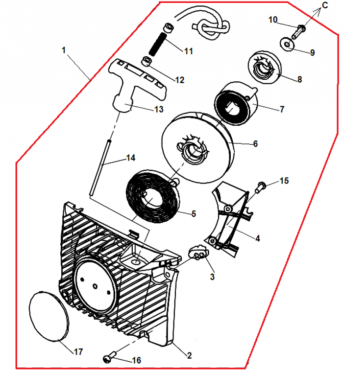 6 СТАРТЕР  БЕНЗОПИЛА CHAMPION 55